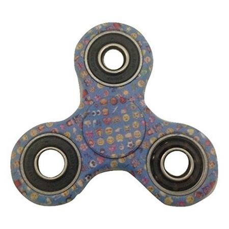 Fidget Spinner Toy Blue Emoji Stress & Anxiety Reducer with Ball Bearing - Fidget Spinner Blue Emoji
