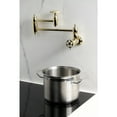 thumbnail image 2 of Kingston Brass KS3102RKZ Wendell Wall Mount Pot Filler Faucet with Knurled Handle, Polished Brass, 2 of 7