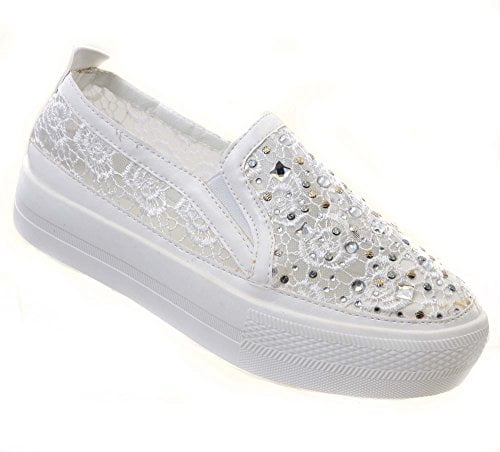 rhinestone platform sneakers