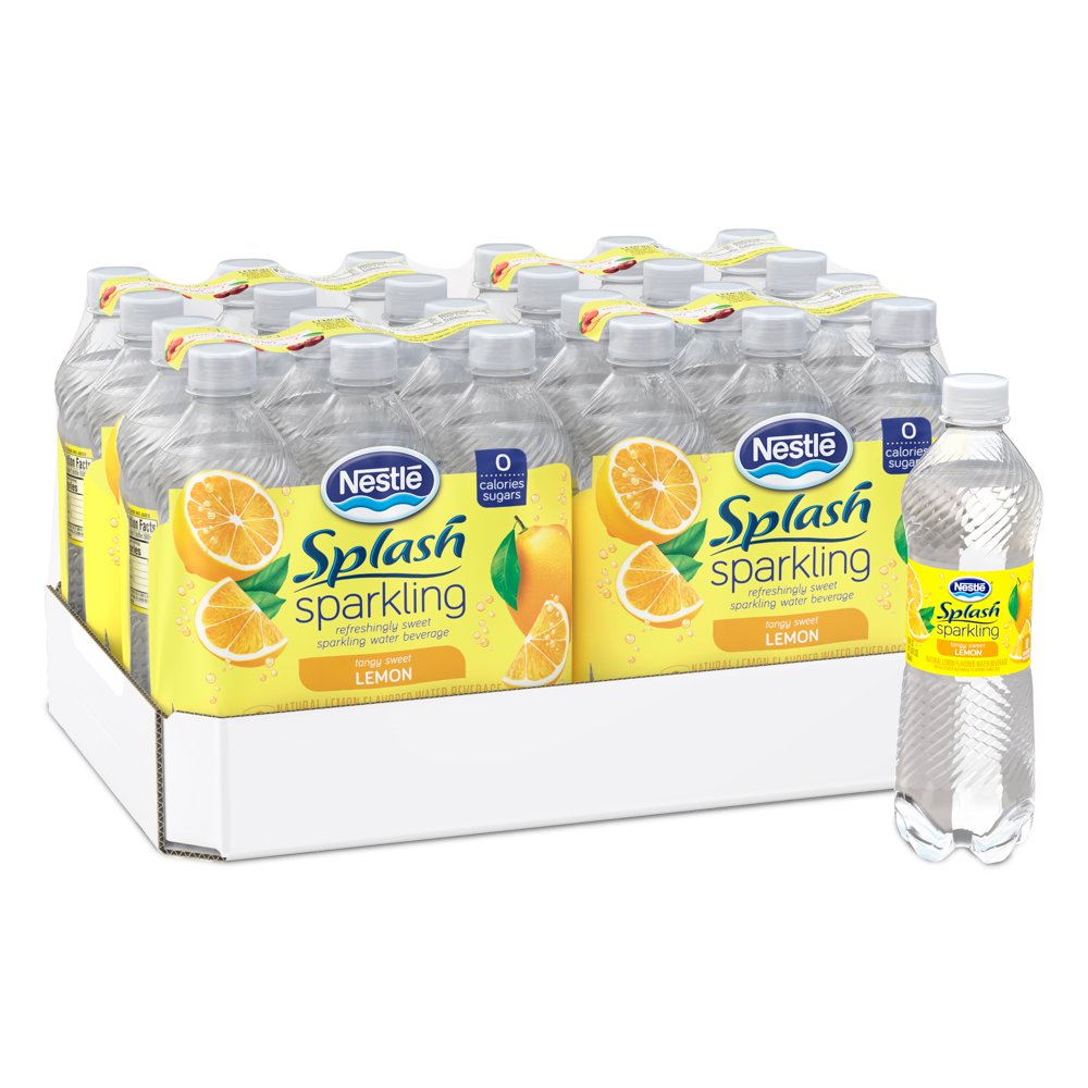 Nestle Splash Sparkling Flavored Water Beverage, Lemon 16.9 oz. Plastic