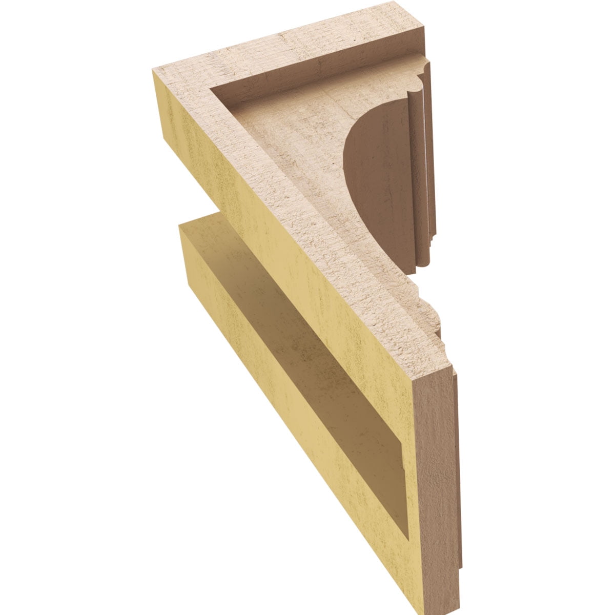 5"W x 5"D x 10"H Wide Warren Rough Cedar Woodgrain TimberThane Corbel, Primed Tan
