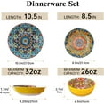 thumbnail image 4 of Baxluxe Dinnerware Sets of 4, 16 Pieces Bohemian Plates and Bowls Microwave and Dishwasher Safe, Scratch Resistant Plates and Bowls Set, Dinner Set for Salad, Pasta, Dessert,Steak, Appetizers, 4 of 7