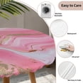 thumbnail image 3 of Pink Marble Round Tablecloth for 45-54 Inch Tables, Fitted Table Cover with Elastic Edge, Modern Abstract Luxury Golden Artwork Waterproof Outdoor Table Cloth Protector for Patio Garden Dinner Picnic, 3 of 9