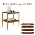 thumbnail image 6 of Euroco Set of 2 Rectangle End Table, Tempered Glass Tabletop with MDF layer, Modern Table for Living Room , Gray Glass, 6 of 9