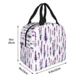 thumbnail image 2 of Yiaed Lavender Flowers Print Insulated Lunch Bag Reusable Cute Tote Lunch Box, Leakproof Cooler Lunch Bags for Work Office Travel School Picnic, 2 of 5