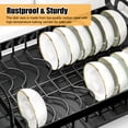 thumbnail image 6 of Dish Drying Rack for Kitchen Counter with Drainboard, Detachable Stainless Steel 2 Tier Large Dish Racks Drainer Sink Organizer with Utensils Holder and Cup Holder, Black, 6 of 11