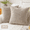 Khaki, variant on 2 Pcs Daisy Throw Pillow Covers 18"x18", White Flower Soft Plush Faux Fur Decorative Couch Pillow Cases for Home Bedroom Sofa Spring Summer