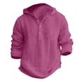 thumbnail image 4 of KAUOD Boys Linen Shirt Hoodie Half Button Henley Long Sleeve Dress Shirts Teens Summer Casual Beach T Shirts Lightweight Hooded Tee, 4 of 4