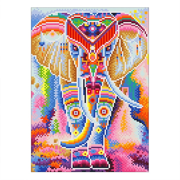 Pintura de diamante (DE5585) Elefante 5D DIY Mosaico cuadrado luminoso nocturno (YGSMT37) 40x50cm FLhrweasw Nuevo