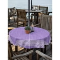 thumbnail image 6 of Purple Geometric Outdoor Tablecloth with Umbrella Hole, White Greek Key Design Burlap Modern Art Spillproof Waterproof Outdoor Table Cover, Patio Tablecloths for Party/Garden/Picnic, Round 54 inch, 6 of 9