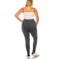 thumbnail image 4 of Women's Plus Size Microfiber Full Length Solid Leggings, Soft Stretch High Waist Pants, 4 of 5