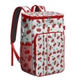 thumbnail image 1 of Red Cherry Print Backpack Cooler, Insulated Leakproof Lunch Bag for Outdoor Adventures and Summer Fun, 1 of 5