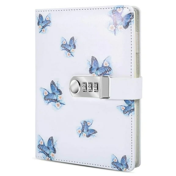 A5 Creative Password Journal with Lock, PU Leather Diary with Combination Lock Password Notebook Locking Journal Diary