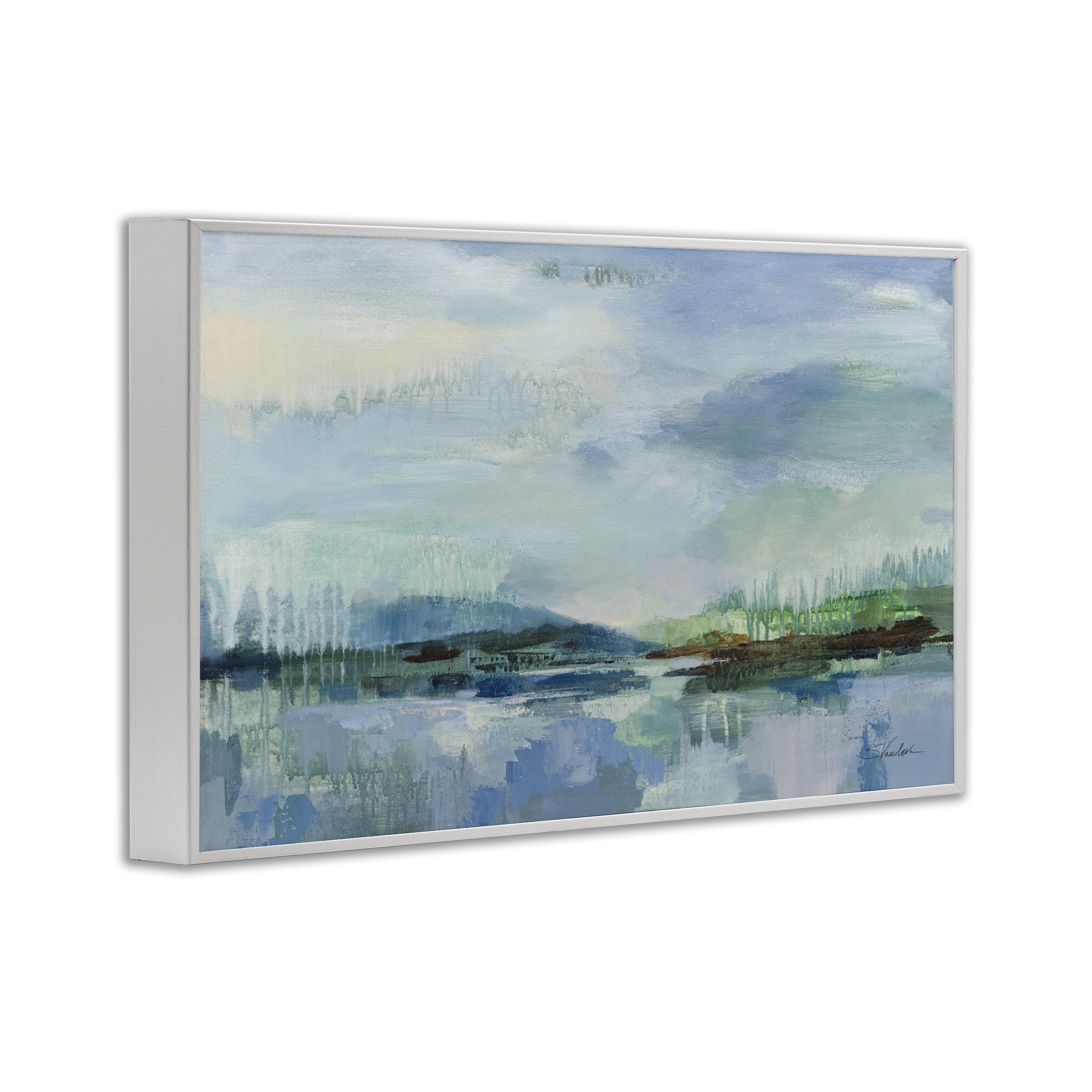 Stupell Industries Rain Over The Lagoon White Framed Giclee Art, design by Silvia Vassileva