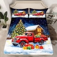thumbnail image 2 of Homewish Kids Christmas Gifts Full Size Sheets,Chic Xmas Tree Bed Sheets,Happy New Year Sheet Sets For Girl Kids,Luxury Bedroom Decor,4pcs, 2 of 7