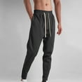 thumbnail image 2 of Dagugfen Sweatpants for Men Drawstring Elastic Waist Side Zipper Comfy Workout Sports Pants Solid Color, 2 of 5
