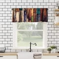 thumbnail image 2 of Rustic Barn Door Valance, Rod Pocket Colorful Farmhouse Wooden Board Texture Western Wood Cabin Country Blackout Window Valance for Kitchen Living Room, 54x18in, 2 of 5