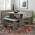 thumbnail image 2 of Linon Wickford 3-Piece Coastal Corner Breakfast Nook Dining Set with Storage, Grey, 2 of 36