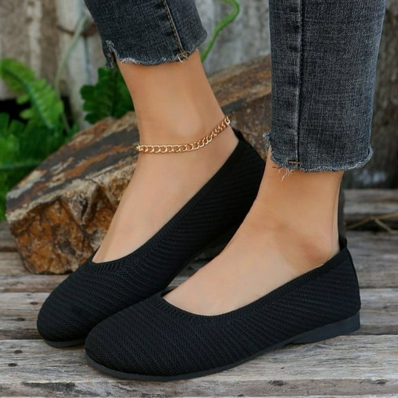 BYHONG Ladies Retro Solid Colour Mesh Breathable Lightweight Flat Large Size Single Shoes Casual Shoes Casual Shoes for Women Black 7