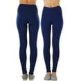 thumbnail image 2 of ToBeInStyle Women's Medium Weight Classic Breathable Cotton Legging - Navy - Small, 2 of 7