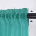 thumbnail image 5 of Teal Ombre Valance Curtains for Kitchen/Living Room/Bathroom/Bedroom Window, Rod Pocket Small Topper Half Short Window Curtains Voile Sheer Scarf, Turquoise White Gradient Modern Abstract Art 60"x18", 5 of 8