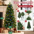 thumbnail image 4 of Moonsun 4.5ft Pre-Lit Christmas Tree, 350 PE & PVC Tips, Full Artificial Tree with 120 Warm White & Multicolor Lights, 50 Red Berries, Metal Stand for Home Office Holiday Decor, 4 of 9