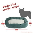 thumbnail image 2 of Majestic Pet Sherpa Villa Velvet Bagel Pet Bed for Dogs, Calming Dog Bed Washable, Small, Azure, 2 of 5