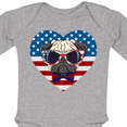 thumbnail image 4 of Inktastic Pug Dog Patriotic US Flag Heart Boys or Girls Long Sleeve Baby Bodysuit, 4 of 5