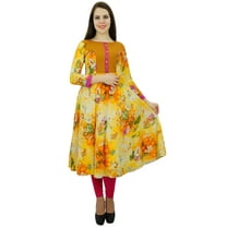 Phagun Cotton Ethnic Women Kurta 3/4 Sleeve Designer Anarkali Floral Kurti Dress