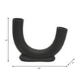 thumbnail image 4 of U-Shape Ceramic Vase for Living Room Decor - Alternative Flower Vase for Bedroom, House Display, or Office Space - Decorative Home Decor Accent for Console Table and Dining Room Styling - 8", Black, 4 of 14