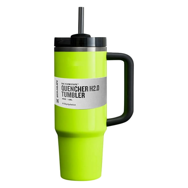 Vaso Stanley Quencher H2.0 Flowstate de acero inoxidable aislado al vacío con tapa y pajita para agua, té helado o café 40oz