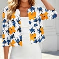 thumbnail image 5 of QSAWXQZ Women's Shrugs Cardigan Floral Print Open Front 3/4 Sleeve Crew Neck Summer Casual Boleros L, 5 of 7