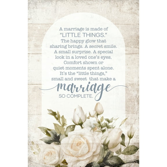 DEXSA A Marriage Wood Plaque with Easel and Hook Wall Tabletop Art - 4 inches x 6 inches