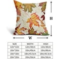 thumbnail image 4 of Fall Leaf Pillow Covers - 18x18 Inch Set of 2 Maple Leaf Throw Pillowcase linen Square Light Orange Fall Decor Thanksgiving Cushion Cover for Sofa Bedroom Indoor Party, 4 of 6