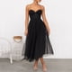 thumbnail image 2 of Vestido de noche sexy de malla con tirantes para mujer - Vestido de fiesta formal con cintura alta - Estilo europeo americano, 2 of 7