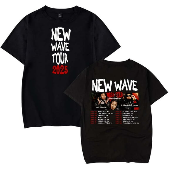 DD Osama New Wave Tour 2025 Merch T-shirt unisex fashion round neck casual short sleeved T-shirt