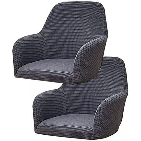 Set of 2 Curved Back Chair Slipcover Stretch Dining Chair Cover Kitchen Chair Cover Modern Arc Shaped Armrest Counter Height Bar Stools Covers for Kitchen Party Banquet Decor