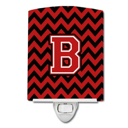 

Caroline s Treasures CJ1047-BCNL Letter B Chevron Black and Red Ceramic Night Light 6x4x3 multicolor