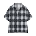 thumbnail image 5 of Zulora Women's Short Sleeve Plaid Shirt Casual Flannel Button Down Tops, 5 of 7
