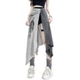 thumbnail image 6 of Side High Split Skirts for Women Breathable Dance Costume Fashion Asymmetrical Irregular Skirt Letter Print Skirt, 6 of 8