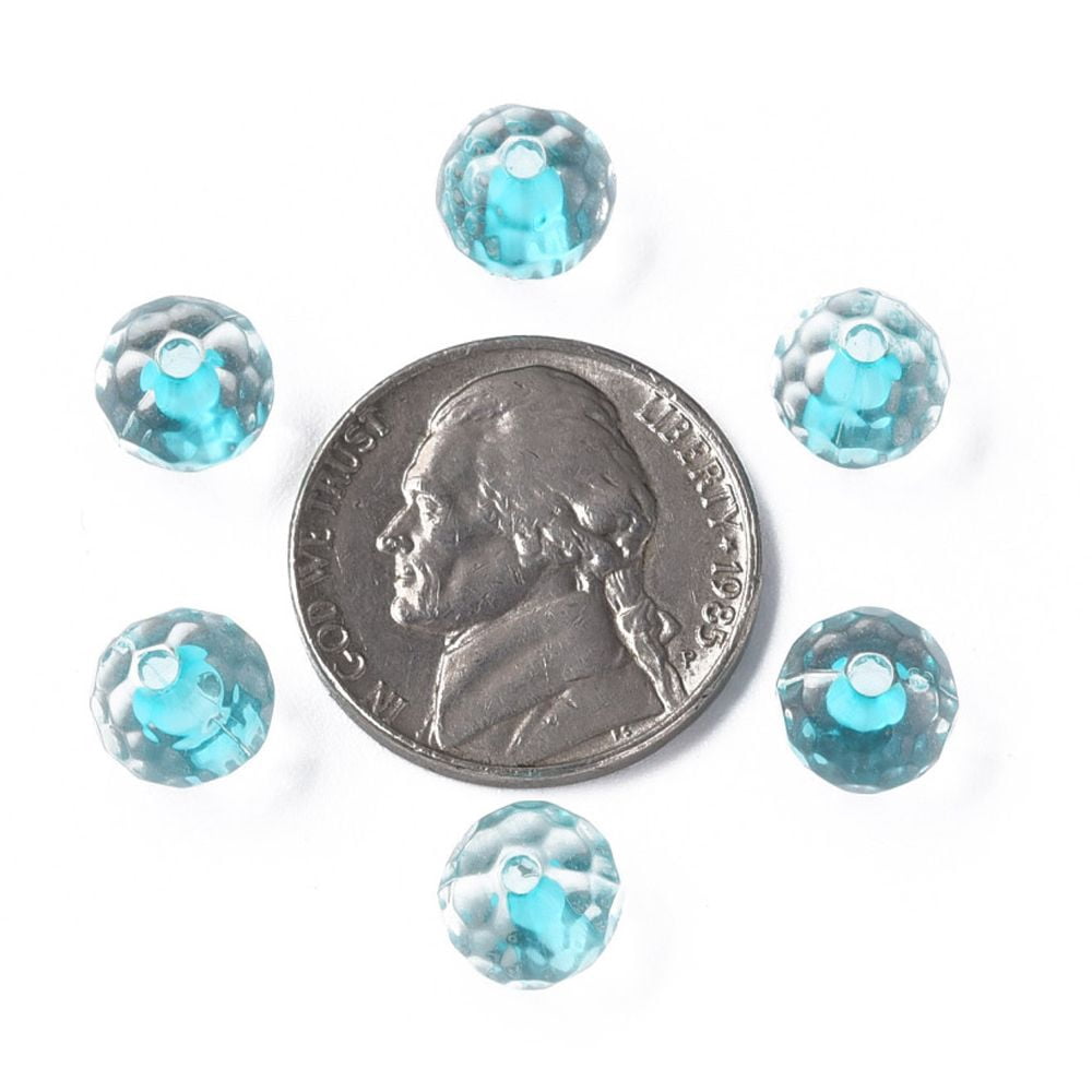 500gs Transparent Acrylic Beads Round Faceted Mixed color 8mm Hole: 1.6mm about 1810pcs/500g