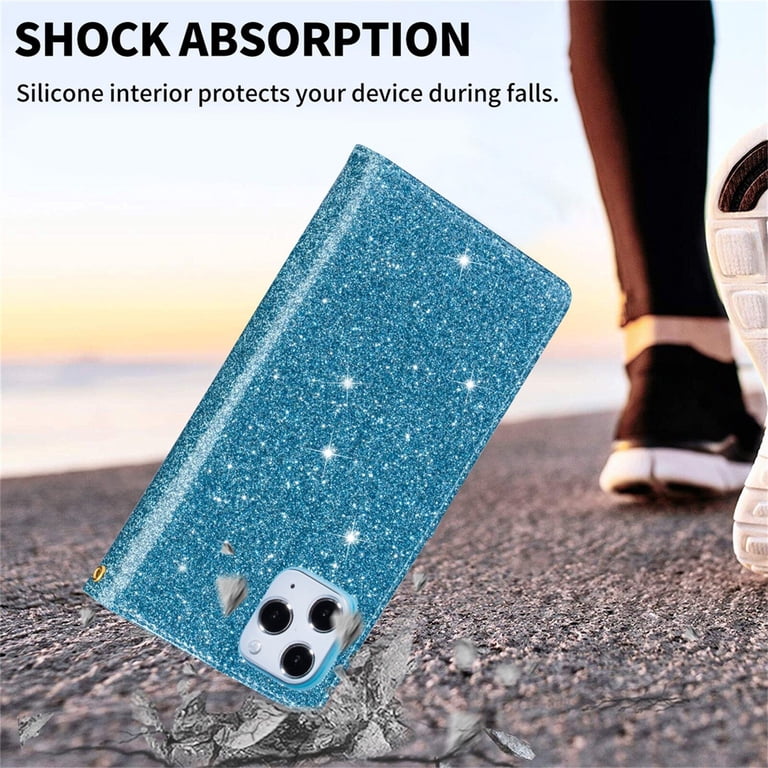 Custodia Portafoglio Con Brillantini E Farfalla 3D Per IPhone 12 Mini: Cover In Pelle Glitterata Con Slot Carte
