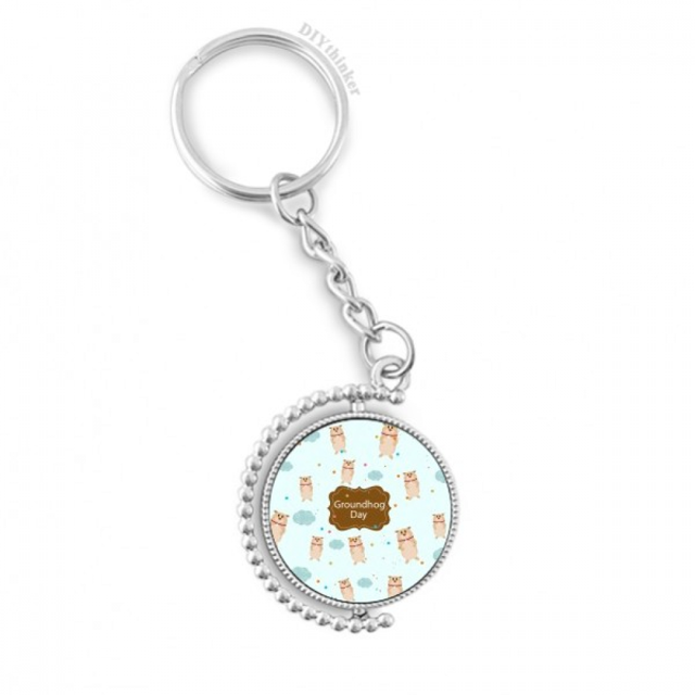 canada and us flavor groundhog day rotatable keyholder disc accessories chain clip