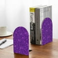 thumbnail image 5 of Easygdp Purple Glitter 2 Pcs Bookend Large Capacity Office Book Ends for Home Office Library School Study Decoration, 5 of 8