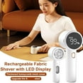 thumbnail image 2 of Fabric Shaver, Lint Remover Rechargeable, Portable Fabric Cutter for Furniture, Compact Lint Remover with 3 Speeds and LED Display for Home & Travel (White), 2 of 10