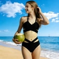 thumbnail image 4 of Girls Swimsuits for Kids Split Color Splicing Short Sleeve 2 Pc Beach Swimsuit Pc1Pc, 4 of 9