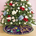 thumbnail image 4 of Mardi Gras Tree Skirt 48 Inches Carnival Tree Skirt Christmas Tree Decorations Xmas Tree Skirt Mat for Holiday Party Indoor Outdoor, 4 of 6
