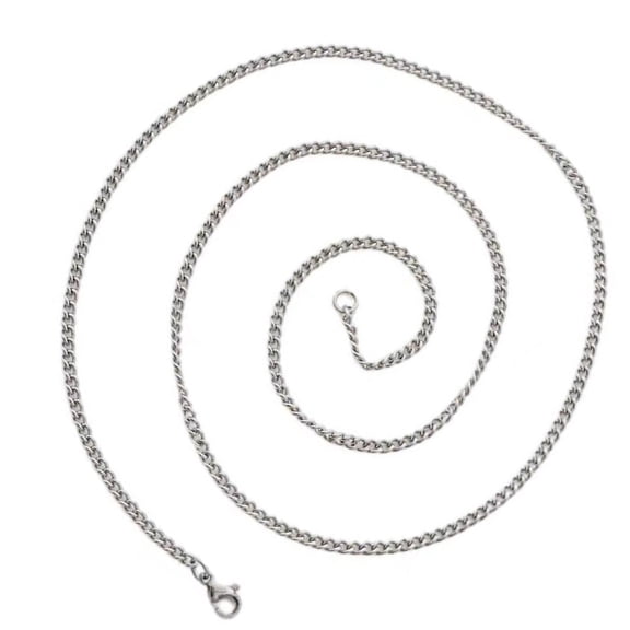 Oasiva Classical 3mm Titanium Steel Men's Chain Necklace Unisex Trendy Jewelry Design
