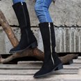 thumbnail image 4 of OKBOP Womens Chunky Heel Knee-High Boots-Womens Snow Boots Zipper Christmas Retro Winter Boots for Women Clearance Black, 4 of 9