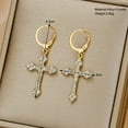 thumbnail image 6 of Y2K Gothic Rhinestone Cross Earrings Kpop Crystal Zircon Cross Drop Earring for Women Grunge Egirl Earrings Jewelry Accessories, 6 of 7